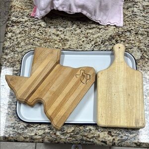 Wooden Cutting Board Set with Texas Shape